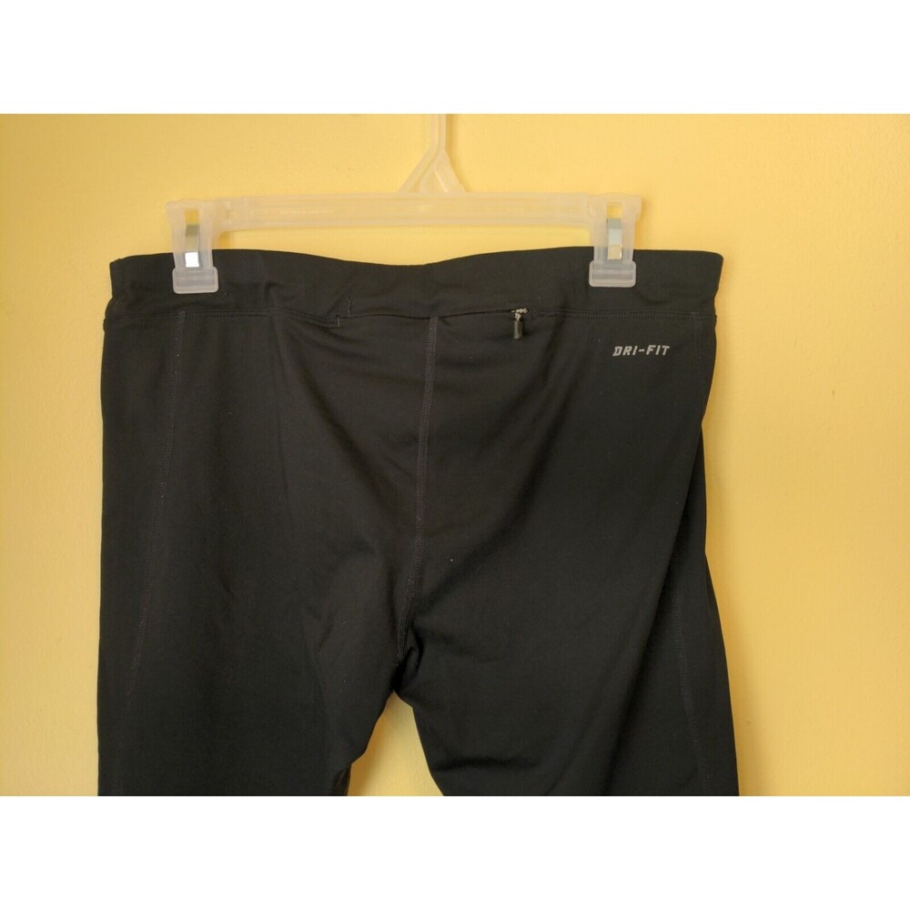 NIKE DRI FIT Running Capri Crop Black Athletic Running Pants Pocket Size Large - Picture 4 of 7